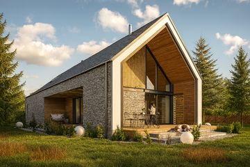  Projekt domu Z wnęką 06 (KZB1046) - projekt domu parterowego z poddaszem - Zdjęcie 4