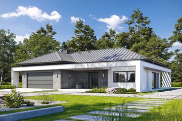  Projekt domu Klarowny D55 (WWB1057) - projekt domu parterowego - Zdjęcie 1