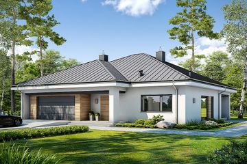  Projekt domu Dostępny D45 wariant II (WWB1058) - projekt domu parterowego - Zdjęcie 1