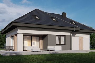  Projekt domu uA116 (WCB1136) - projekt domu parterowego z poddaszem - Zdjęcie 3