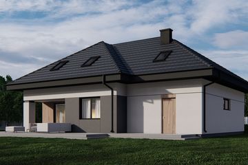  Projekt domu uA116 (WCB1136) - projekt domu parterowego z poddaszem - Zdjęcie 4