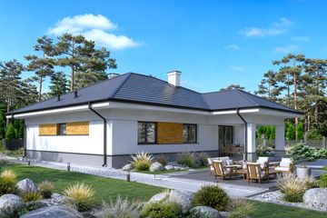 Projekt domu Beno III - parterowy dom o powierzchni 119,80 m², dach kopertowy - ujęcie 3