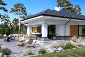Projekt domu Beno III - parterowy dom o powierzchni 119,80 m², dach kopertowy - ujęcie 4
