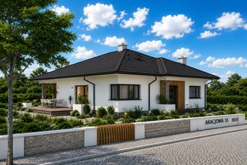 Projekt domu Merkury - parterowy dom o powierzchni 114,06 m², dach kopertowy - ujęcie 3
