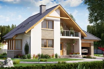  Projekt domu BW-10 wariant 6 (JGC1216) - projekt domu parterowego z poddaszem - Zdjęcie 1