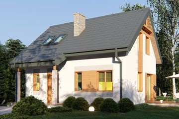  Projekt domu uA98 (WCB1157) - projekt domu parterowego z poddaszem - Zdjęcie 1