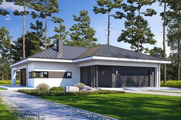  Projekt domu Śmiały D58 wariant I (WWB1064) - projekt domu parterowego - Zdjęcie 1