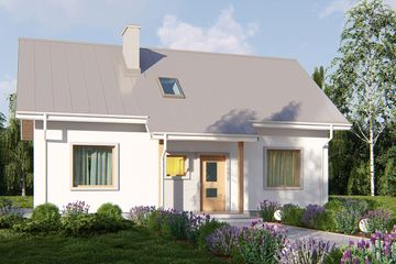  Projekt domu uA95 (WCB1159) - projekt domu parterowego z poddaszem - Zdjęcie 1