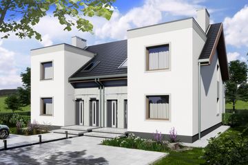  Projekt domu Paweł i gaweł 2b - bliźniak l+ll (WRD2818) - projekt domu parterowego z poddaszem - Zdjęcie 2