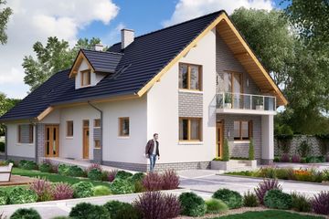  Projekt domu BS-56 dwulokalowy (JGC1218) - projekt domu parterowego z poddaszem - Zdjęcie 2