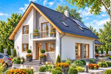Projekt domu BS-56 dwulokalowy - parterowy z poddaszem dom o powierzchni 165,60 m², dach dwuspadowy - ujęcie 3