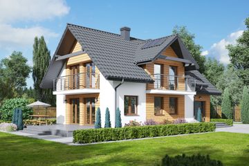  Projekt domu Oleśnica 11 (KRP2301) - projekt domu parterowego z poddaszem - Zdjęcie 1