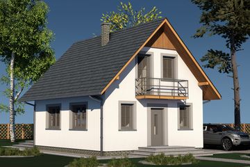  Projekt domu Domek Mały ET (004 ET) (SLF1106) - projekt domu parterowego z poddaszem - Zdjęcie 1