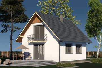  Projekt domu Domek Mały ET (004 ET) (SLF1106) - projekt domu parterowego z poddaszem - Zdjęcie 2