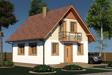  Projekt domu Domek Mały ET (004 ET) (SLF1106) - projekt domu parterowego z poddaszem - Zdjęcie 3