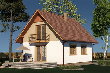  Projekt domu Domek Mały ET (004 ET) (SLF1106) - projekt domu parterowego z poddaszem - Zdjęcie 4