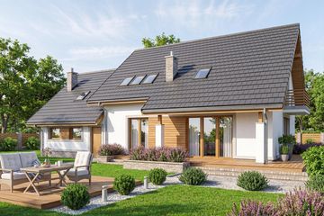 Projekt domu Tamarillo 6 s2 - parterowy z poddaszem dom o powierzchni 125 m², dach dwuspadowy - ujęcie 2