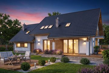 Projekt domu Tamarillo 6 s2 - parterowy z poddaszem dom o powierzchni 125 m², dach dwuspadowy - ujęcie 4