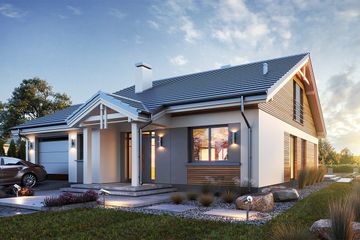  Projekt domu Parterowy wąski 2 (WAH1956) - projekt domu parterowego - Zdjęcie 3