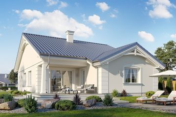  Projekt domu Parterowy wąski (WAH1955) - projekt domu parterowego - Zdjęcie 2