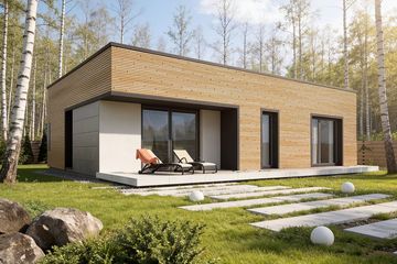 Projekt domu Nila - parterowy dom o powierzchni 86,16 m², dach płaski - ujęcie 2