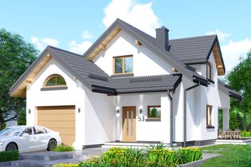  Projekt domu APS 053 (LUA1503) - projekt domu parterowego z poddaszem - Zdjęcie 1
