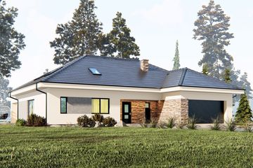 Projekt domu uA129 - parterowy dom o powierzchni 143,40 m², dach kopertowy - ujęcie 2