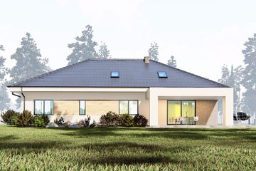 Projekt domu uA129 - parterowy dom o powierzchni 143,40 m², dach kopertowy - ujęcie 4