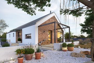  Projekt domu Ekonomiczny 5 (WAW1128) - projekt domu parterowego - Zdjęcie 3