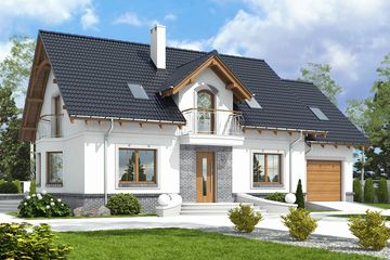  Projekt domu Dla Ciebie 7 z garażem 1-st. [A] (WRF2042) - projekt domu parterowego z poddaszem - Zdjęcie 2