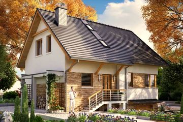  Projekt domu BW-36 wariant 11 podpiwniczony (JGC1223) - projekt domu parterowego z poddaszem - Zdjęcie 1