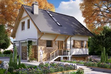  Projekt domu BW-36 wariant 11 podpiwniczony (JGC1223) - projekt domu parterowego z poddaszem - Zdjęcie 2