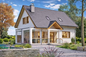  Projekt domu BW-36 wariant 15 bez garażu (JGC1221) - projekt domu parterowego z poddaszem - Zdjęcie 3