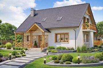  Projekt domu BW-49 wariant 11 bez garażu (JGC1222) - projekt domu parterowego z poddaszem - Zdjęcie 2