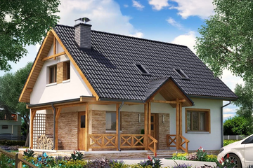  Projekt domu BW-49 wariant 11 bez garażu (JGC1222) - projekt domu parterowego z poddaszem - Zdjęcie 1