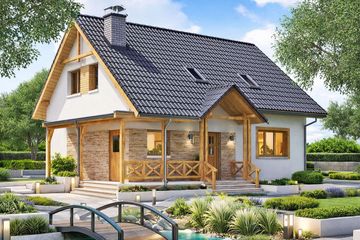  Projekt domu BW-49 wariant 11 bez garażu (JGC1222) - projekt domu parterowego z poddaszem - Zdjęcie 1