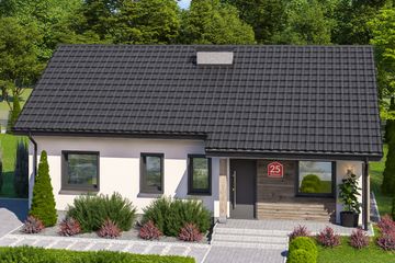  Projekt domu przy Bukowej 25 (KRK1599) - projekt domu parterowego - Zdjęcie 1