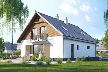  Projekt domu E-254 (WAX1165) - projekt domu parterowego z poddaszem - Zdjęcie 2