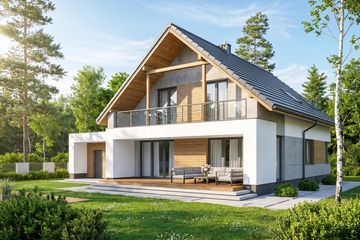Projekt domu Pomelo - parterowy z poddaszem dom o powierzchni 139,16 m², dach dwuspadowy - ujęcie 4