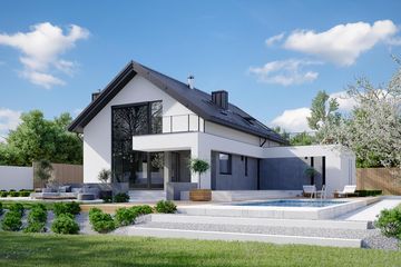  Projekt domu HomeKoncept 02 G2 EN wariant 01 (KRX1103) - projekt domu parterowego z poddaszem - Zdjęcie 3