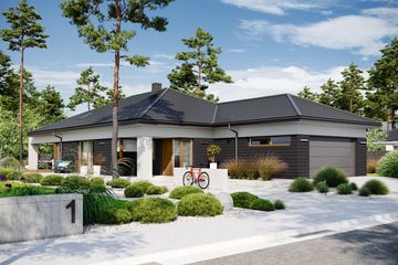 Projekt domu Alison III G2 energo plus - parterowy dom o powierzchni 151,98 m², dach kopertowy - ujęcie 2