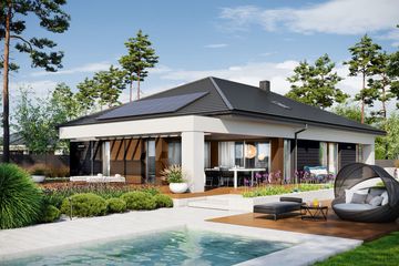 Projekt domu Alison III G2 energo plus - parterowy dom o powierzchni 151,98 m², dach kopertowy - ujęcie 3