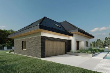 Projekt domu Sej-pro 024 energo - parterowy z poddaszem dom o powierzchni 166,28 m², dach kopertowy - ujęcie 4