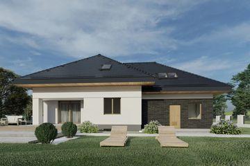Projekt domu Sej-pro 024 energo - parterowy z poddaszem dom o powierzchni 166,28 m², dach kopertowy - ujęcie 6