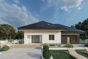 Projekt domu Sej-pro 024 energo - parterowy z poddaszem dom o powierzchni 166,28 m², dach kopertowy - ujęcie 7