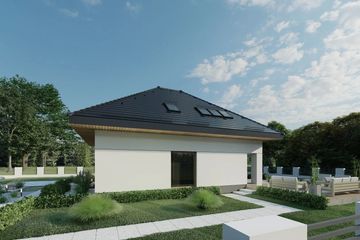 Projekt domu Sej-pro 024 energo - parterowy z poddaszem dom o powierzchni 166,28 m², dach kopertowy - ujęcie 10