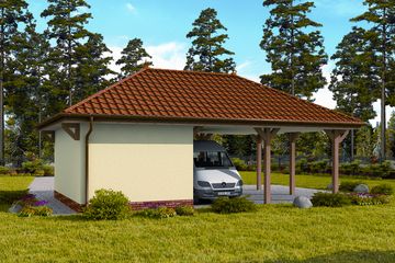  Projekt budynku gospodarczego G249 szkielet drewniany budynek gospodarczy (SLN2759) - projekt budynku parterowego - Zdjęcie 4