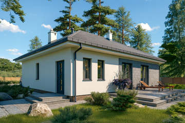  Projekt domu KP-100 (LUB1000) - projekt domu parterowego - Zdjęcie 3