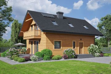  Projekt domu Bronowice 1dws (KRP2327) - projekt domu parterowego z poddaszem - Zdjęcie 1