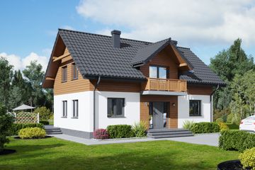  Projekt domu Piekarów 1m (KRP2333) - projekt domu parterowego z poddaszem - Zdjęcie 1